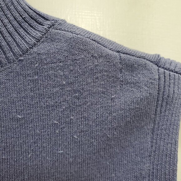 Amanda Smith Women's Vintage Steel Blue Silk Blend Sleeveless Mock Neck Shell M - Picture 6 of 7